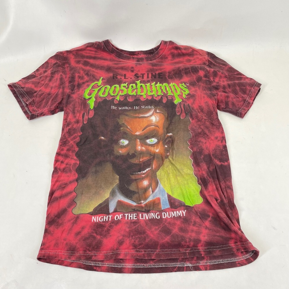 Goosebumps Night of the Living Dummy Slappy Tie Dye Shirt Red Black Small